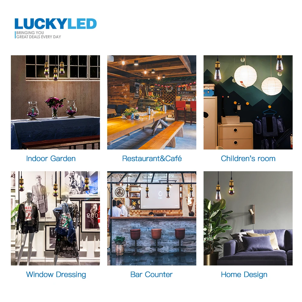 LUCKYLED светодиодный лампы E27 220v 110V 3D, стилизованные под языки пламени украшения светодиодный светильник A60 ST64 G80 G95 G125 праздничный светильник лампы Свадебная вечеринка ампулы