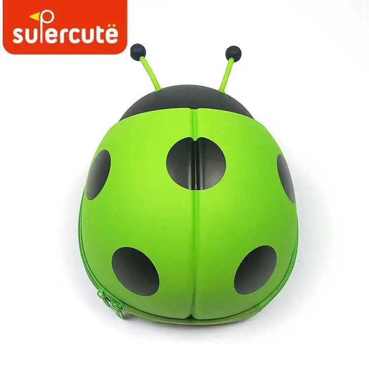 От 3 до 8 лет 3D милые Mochila Божья коровка рюкзаки для девочек и мальчиков рюкзаки для путешествий уличная детская сумка на подарок легкая Высококачественная - Цвет: Green Backpack