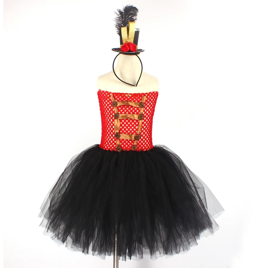 Girls Ringmaster Costume Circus Nutcracker Fancy Tutu Dress Kids Tulle Birthday Party Dress Girl Halloween Dress Up Clothes (9)