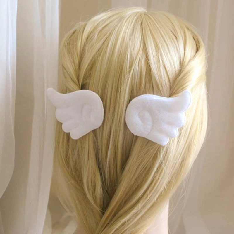 1 Pair Cute Anime Angel Wings Child Hairpin Cartoon Plush Pins Hair Clips Headdress Hair Accessories For Girls Kids Headwear Hair Accessories Aliexpress