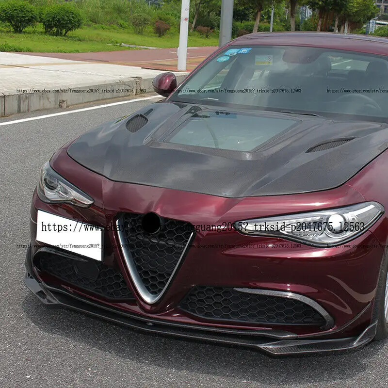 Для- Alfa Romeo Giulia 952 настоящая крышка с отверстием из углеродного волокна