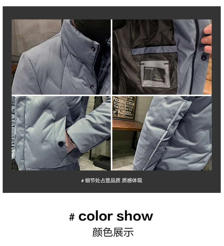Short Stand Collar down Jacket Men's Japanese-style Slim Fit Korean-style Warm Coat Xj03 down Feather-185
