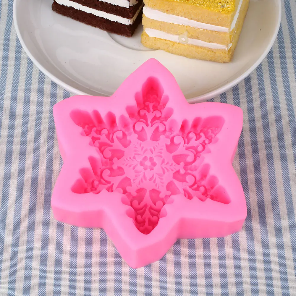 Торт Снежинка разработан шестиугольная звезда Плесень инструмент украшения