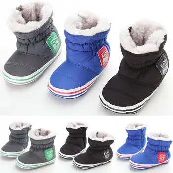 

2019 Winter Warm Children Kids Canvas Boots Snow Baby Shoes Toddler Boys Boots