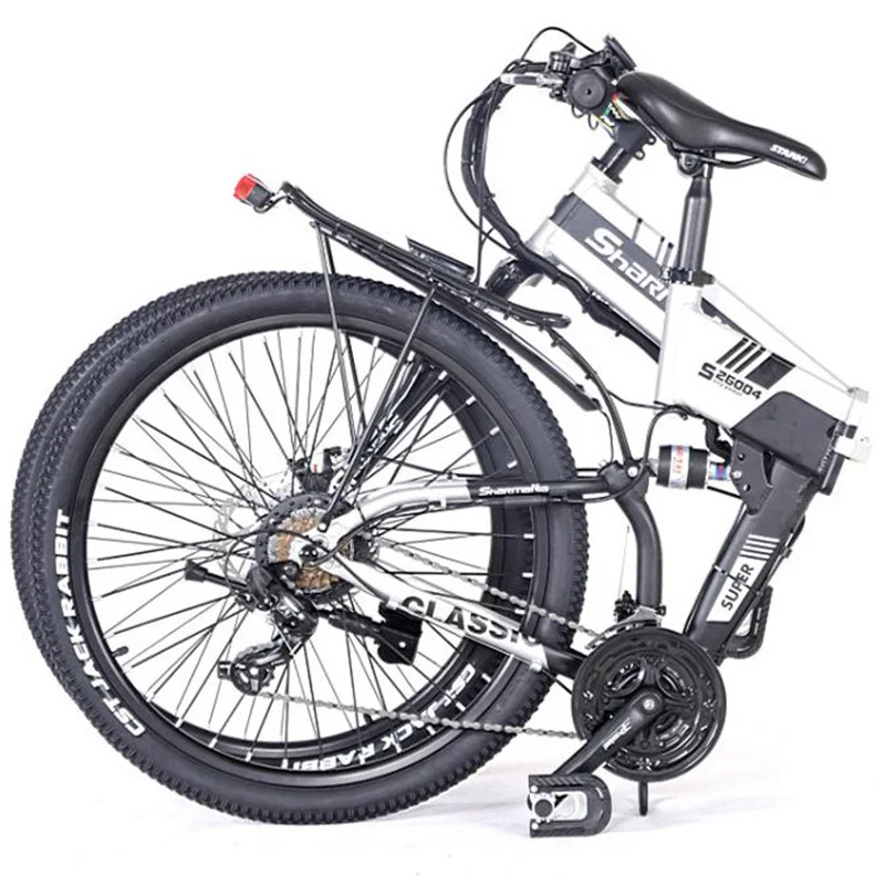 Folding Electric Bicycle Bike Two Wheels Electric Bicycle 26 Inch 350W Mountain Portable Electric Scooter Adults (1)