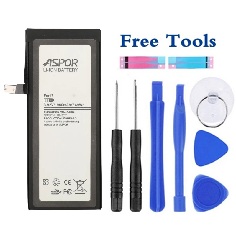 

Real capacity 1960mAh Battery for iphone 7 Battery for iphone7 for iphone 7G for iphone7G Batteries tools+Sticker