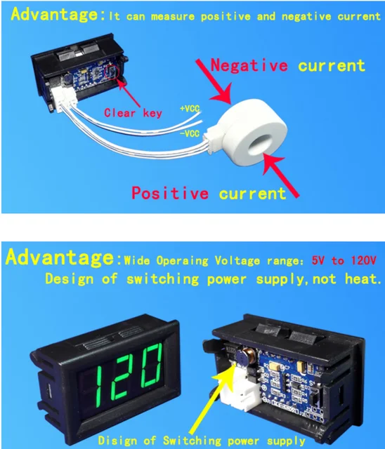 1 Pièces 12V 24V LED Voltmètre Numérique Ampèremètre - Temu France