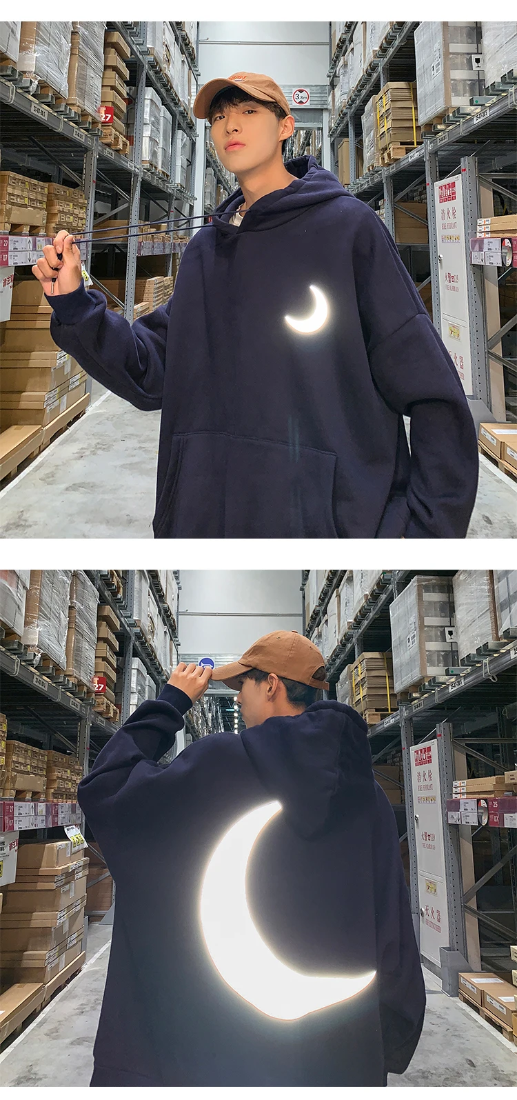 Privathinker, светящаяся луна, мужские толстовки, уличная одежда, мужские мешковатые толстовки с капюшоном,, хип-хоп, мужские повседневные топы