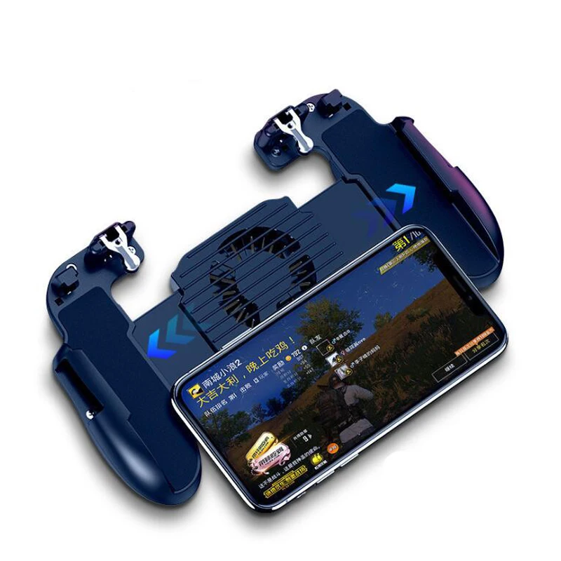 

Pubg Gamepad Mobile Controller Joystick with Cooling Fan Game Pad Hand Grip Metal Trigger for IOS Android Mobile Phone