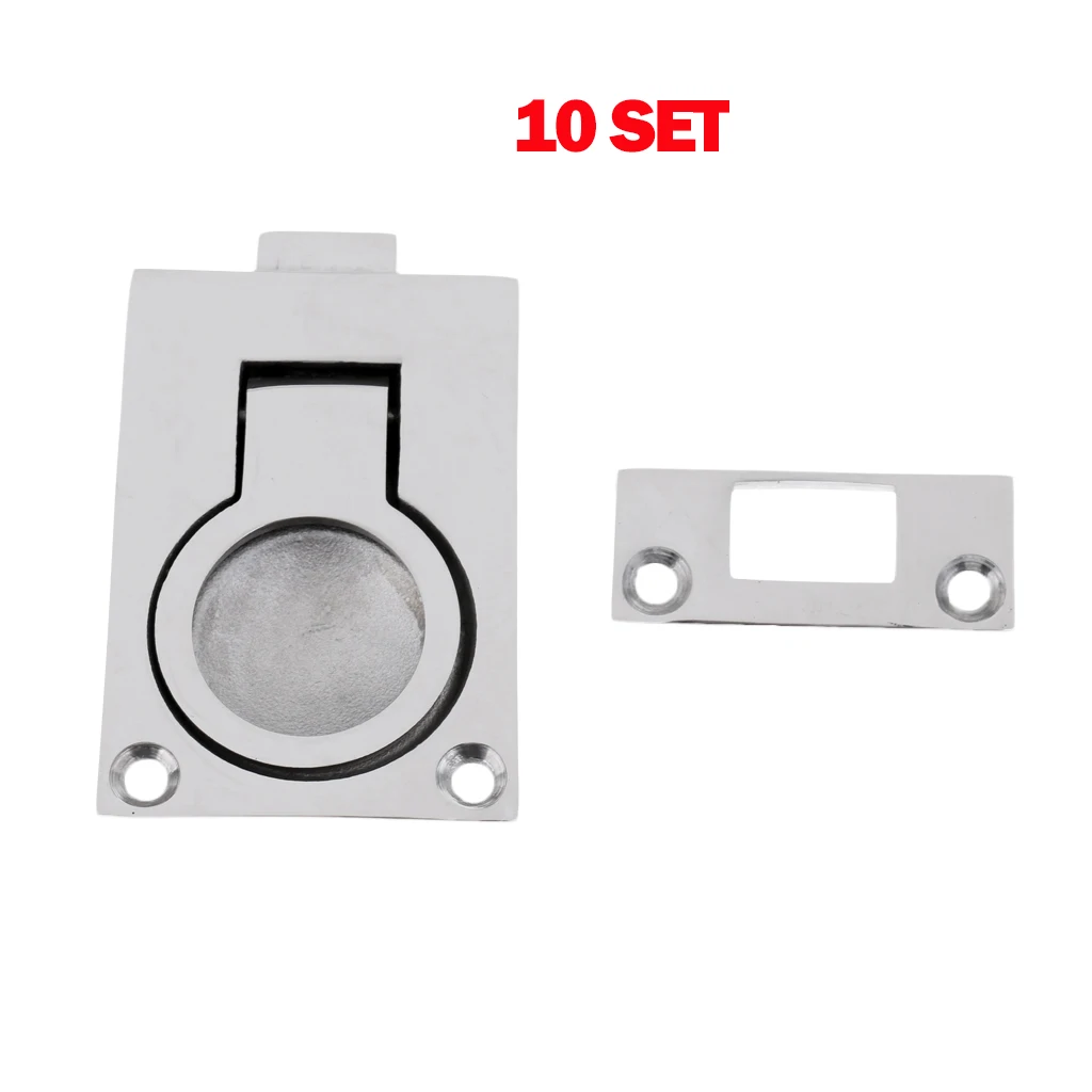 

10pcs Stainless Steel (Marine Graded) Flush Pull Slam Latch Mount Hatch Lift for Yatch/ Marine /Boat /Ship/ RV