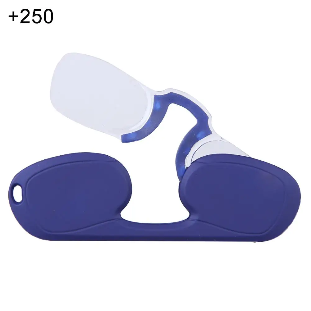 Модные очки для чтения с зажимом для носа, портативные мини очки для чтения без рук, пластиковые очки для чтения