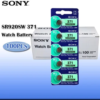 

100pcs Sony 100 Original 371 SR920SW 920 LR920 AG6 LR920 LR69 171 1.55V Silver Oxide Watch Battery Watch Battery MADE IN JAPAN