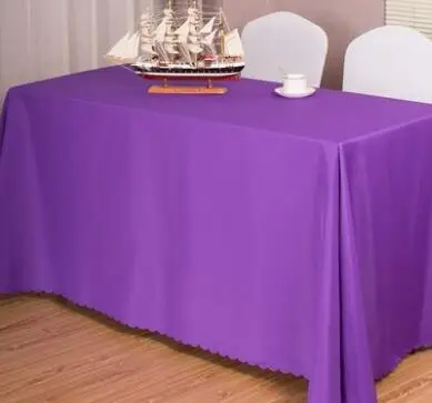 purple 10 шт. прямоугольная полиэфирная скатерть для отеля, банкета, свадьбы, вечерние скатерти для украшения дома - Цвет: purple