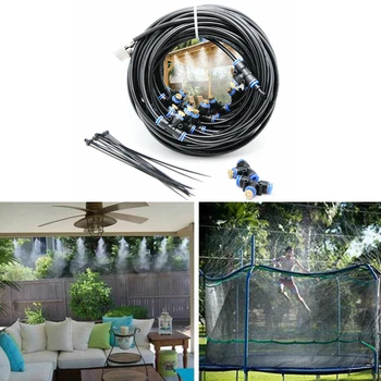 

76FT(23M) Outdoor Misting Cooling System Plants Trampoline Patio 21 Brass Nozzle High Quality Practical