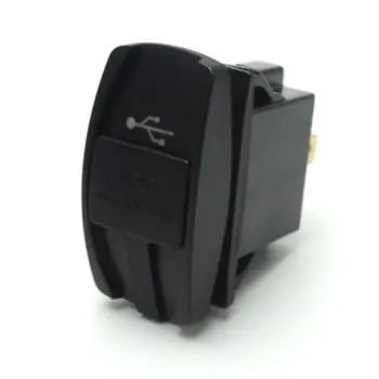 

Dustproof Car UTVs Socket Switch Machines Tractors Blue Light Dual USB