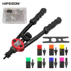 HIFESON – Pince à riveter manuelle avec embout fileté, pistolet à rivet avec écrou, outil à main pour la pose des tailles M3, M4, M5, M6, M8, M10, M12, appareil de bricolage, 70/95/300 pièces 
