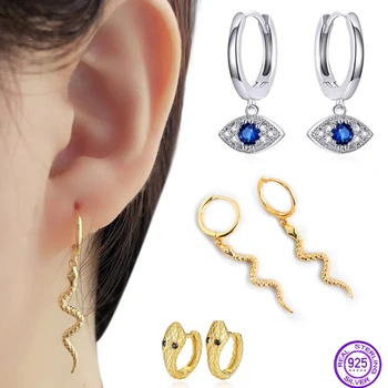 

TF-310 Popular earrings 925 Sterling silver for women Snake earrings animal Diamond earring ear line Female fashion silver Jewel