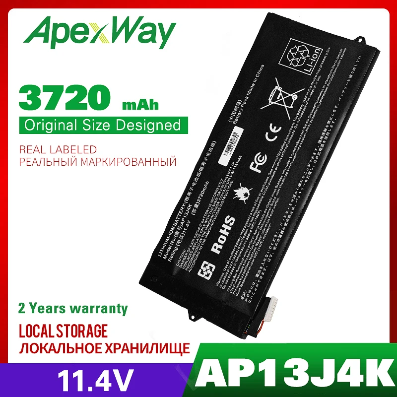 Аккумулятор Apexway для ноутбука Acer Chromebook 11 4 в 3720 мАч 6 дюйма C720 C720P 3ICP5 AP13J4K AP13J3K |