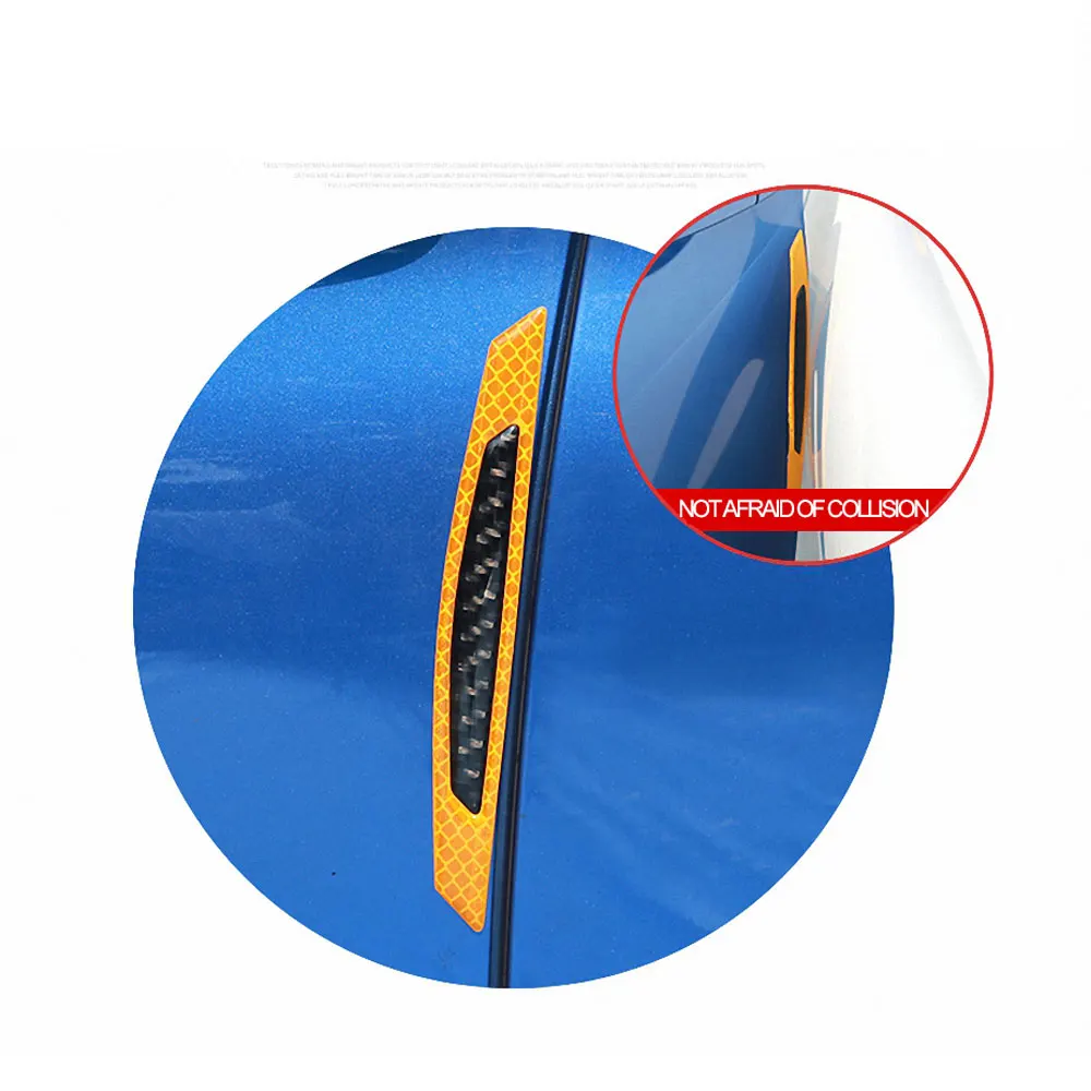 Car Door Edge Guards Car Door Stickers Car Reflective Stickers Car Door Anti Collision Strip Car Door Edge Protector Car Reflective Tape Sticker 4Pcs/Set Reflective Warning Door Side Edge Protection Anti-Scratch Protector Glue Sticker For Auto Car