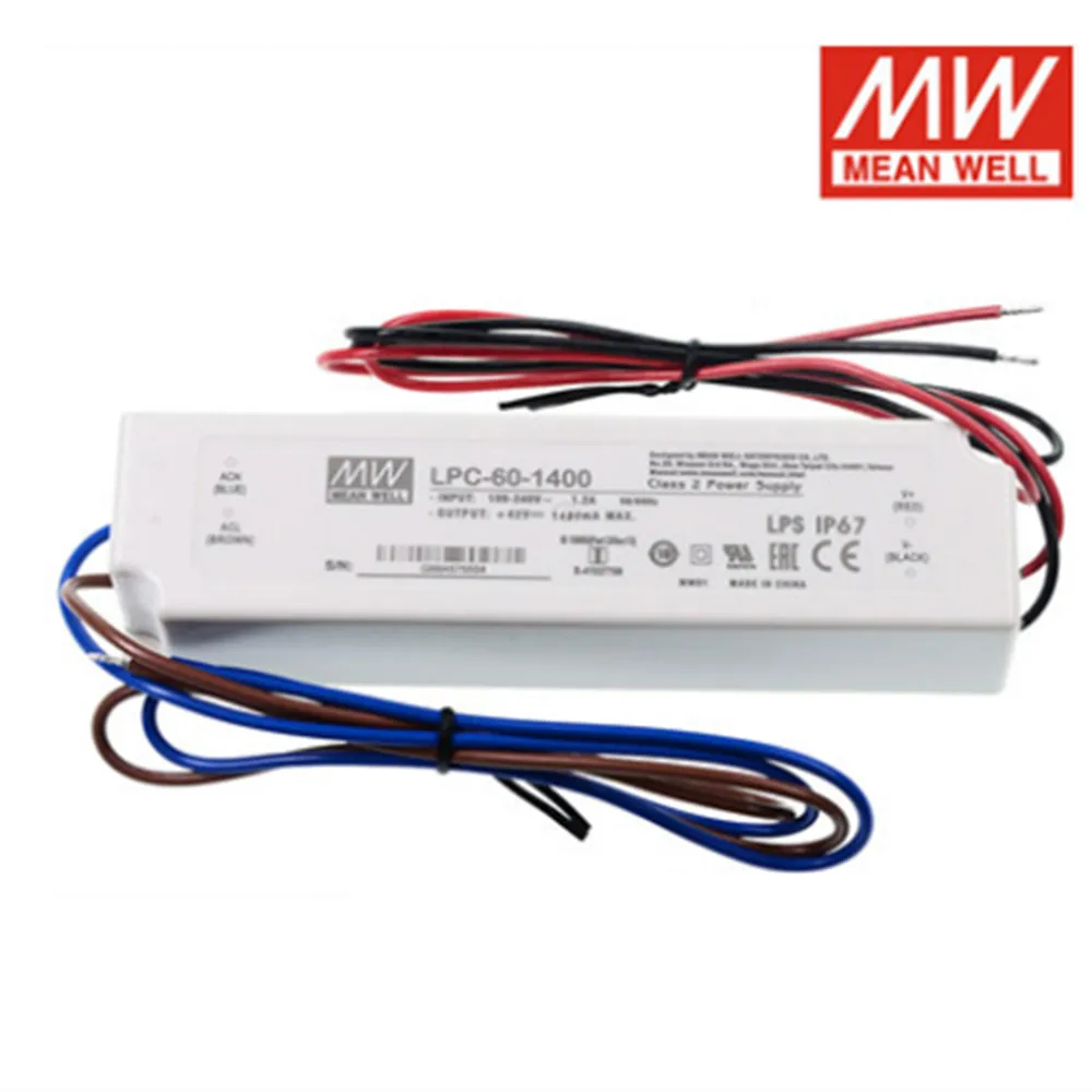 

Meanwell LPC-60-1400 Switching power supply LED driver constant current Single output 60W 1400mA for 1pcs Cob Cree CXB3590