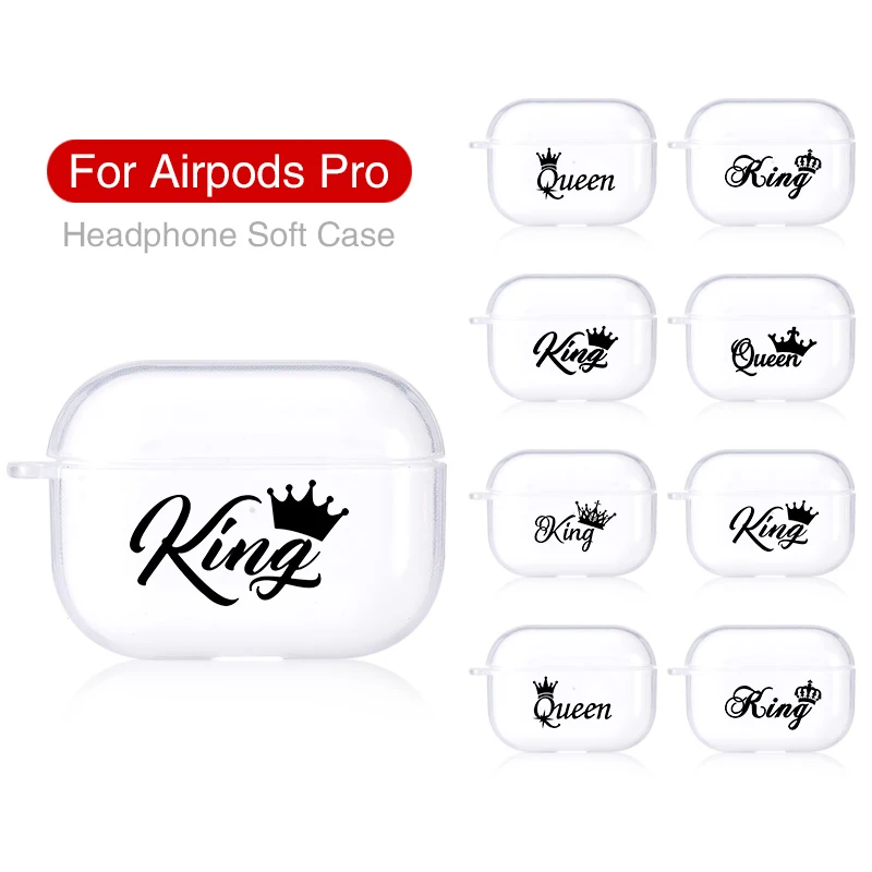 Чехол с рисунком короля и королевы для Airpods Pro беспроводной чехол наушников Bluetooth