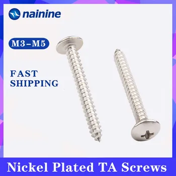 

20Pcs M3 M4 M5 TA Nickel Plated Phillips Self-tapping Truss Screws Mushroom Head Electronic Wooden Screws SS11