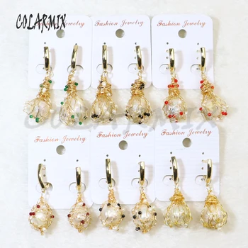 

5 Pair pearl beads earrings wire wrap pearl earrings earrings for women fashion jewelry earrings accessories 9466