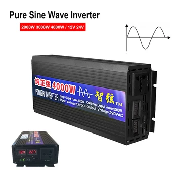

Pure Sine Wave Inverter 2000W 3000W 4000W Micro Cars Inverter Converter DC 12V 24V To AC 220V Voltage Solar Inverters Converters