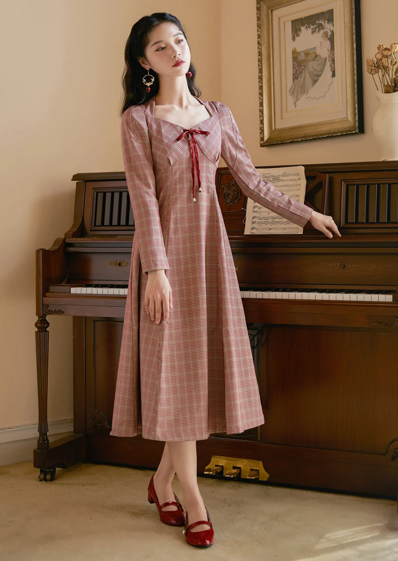 

2019 new fashion women's clothing Autumn square dress dresses long dress