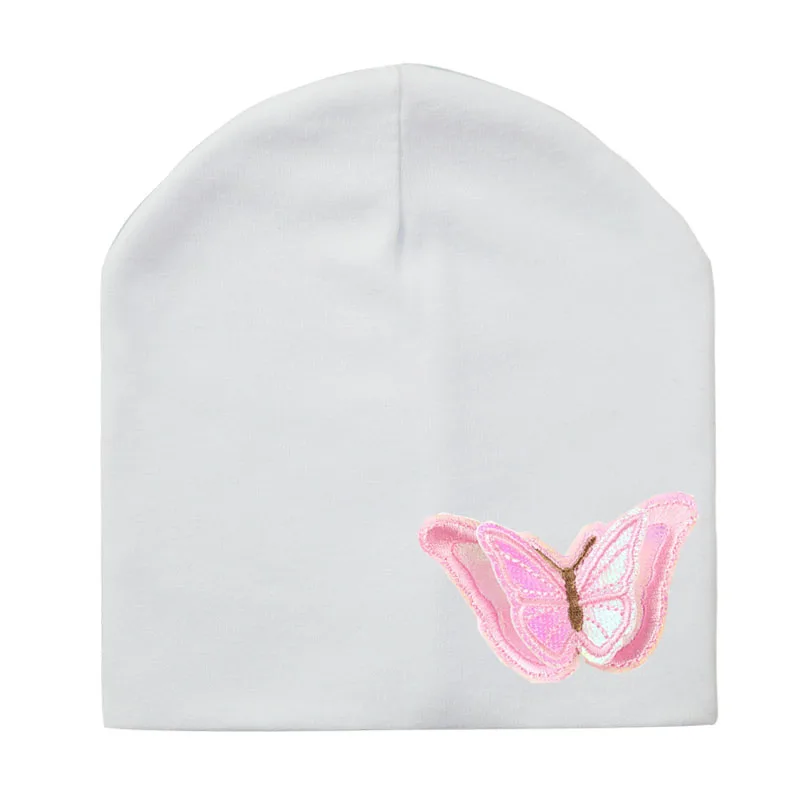 New Baby boy girl hat color butterfly cloth sticker Toddler Infant Beanie Hat Spring Autumn Winter Children's Hats kids beanies