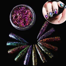 Горячая 17 цветов парча порошок Маникюр пудра Хамелеон Маникюр парча порошок