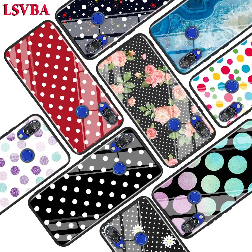 

Black Glossy Cover Polka Dots for Xiaomi Redmi Note 8 7 6 5 4X 4 K20 Pro 7A 6A 6 S2 5A Plus Phone Case