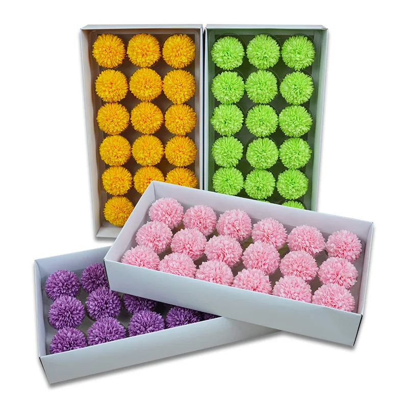 

18Pcs Soap Daisy Flower Bath Body Pompon Flower Floral Soap Scented Flower Essential Wedding Valentine'S Day Gift