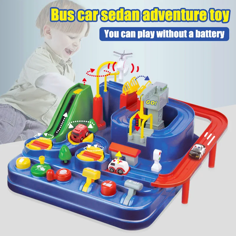 

Car Adventure Game Manipulative Rescues Squad Adventure Rail Car Model Racing Educational Toys @LS