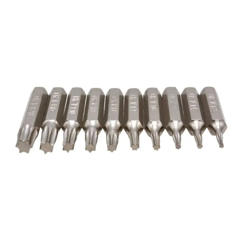 

10PCS CR-V Torx Screwdriver Bits Set T3 T4 T5 T6 T7 T8 T9 T10 T15 T20 Mobile Repair Bit Plum Blossoms Repairing Head