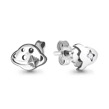 

AQUAMARINE earrings with cubic zirconia, silver 925