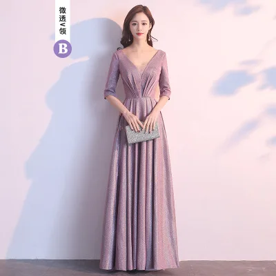 Sequin pink B Весеннее новое платье макси без бретелек для вечеринки, темпераментные благородные тонкие платья с блестками серого и розового цветов для банкета, модные женские платья CX1098 - Цвет: Sequin pink B