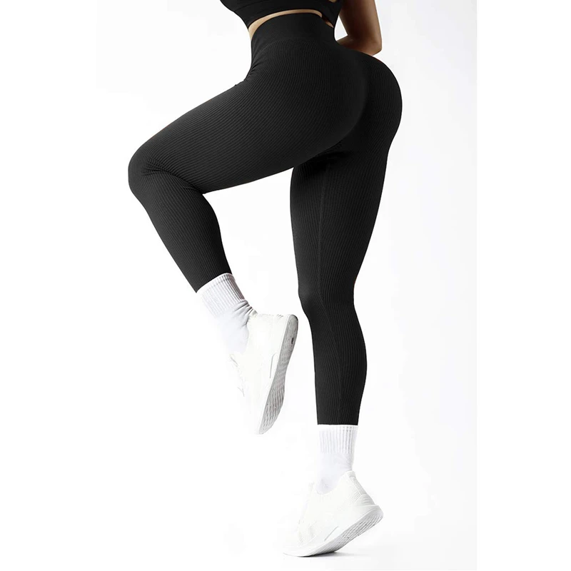 CHRLEISURE Sexy Women Fitness Leggings Ribbed Sports Women Leggins Push Up Legging Sport Femme High Waist 2021 compression leggings