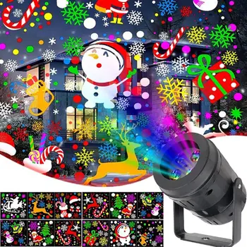 

Christmas Decor LED Projector Light 12/20 Patterns Disco Stage Light Laser Snowflake Santa Claus Projection Outdoor Waterproof