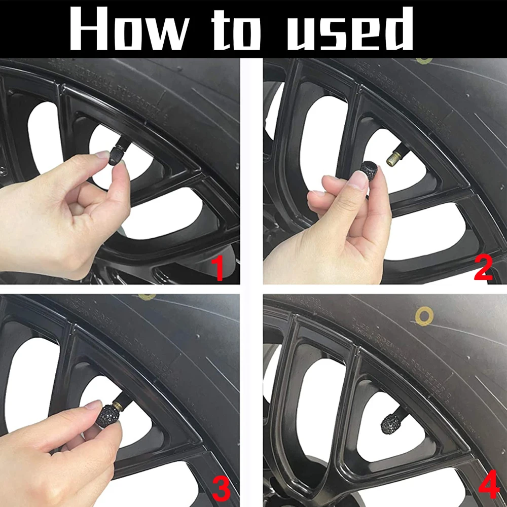 Gjinxi - Lot De 8 Bouchons Valve Pneu Strass Cristal