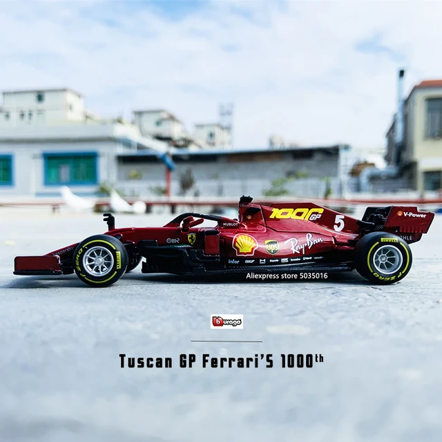 Bburago 1:43 2020 F1 SF1000 Ferrari #5 #16 Simulation alloy super toy car model For  with Steering wheel control front wheel 3