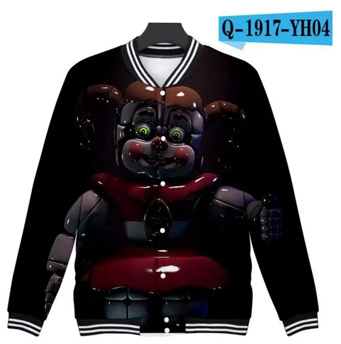 Повседневная детская верхняя куртка, одежда Five Nights at Freddy, модная бейсбольная куртка с 3D рисунком, Осенняя популярная куртка для мальчиков и девочек - Цвет: styie 8