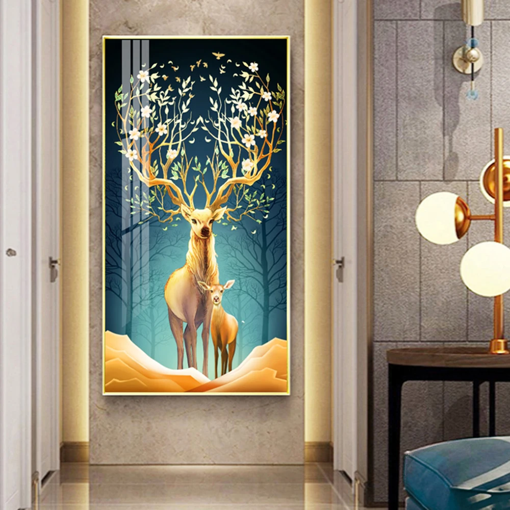 Современный HD Печатный олень животное дерево холст живопись плакат и печать настенные художественные картины для гостиной Декор картины на стену