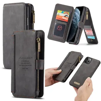

Folio Case for iPhone 11 Pro Detachable 2 in 1 Leather Wallet Card Slots Phone Cases Magnetic Cover for iPhone 11 XR XS Max 7 6S