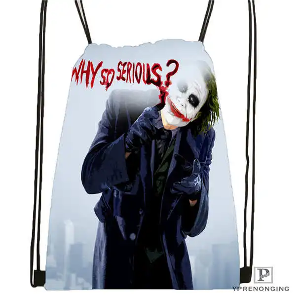 Custom the-joker-batman-arkham походная сумка на шнурке милый рюкзак для детей(черная спинка) 31x40 см#180611-03-113