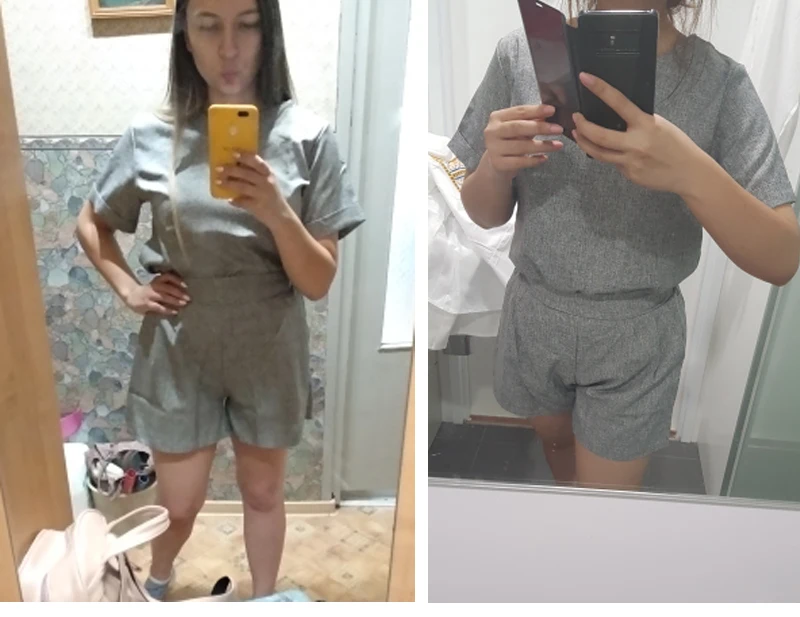 Trytree summer Autumn Women two piece set Casual Polyester tops + short Soild Female Office plus size Suit Set Short Sleeve Sets