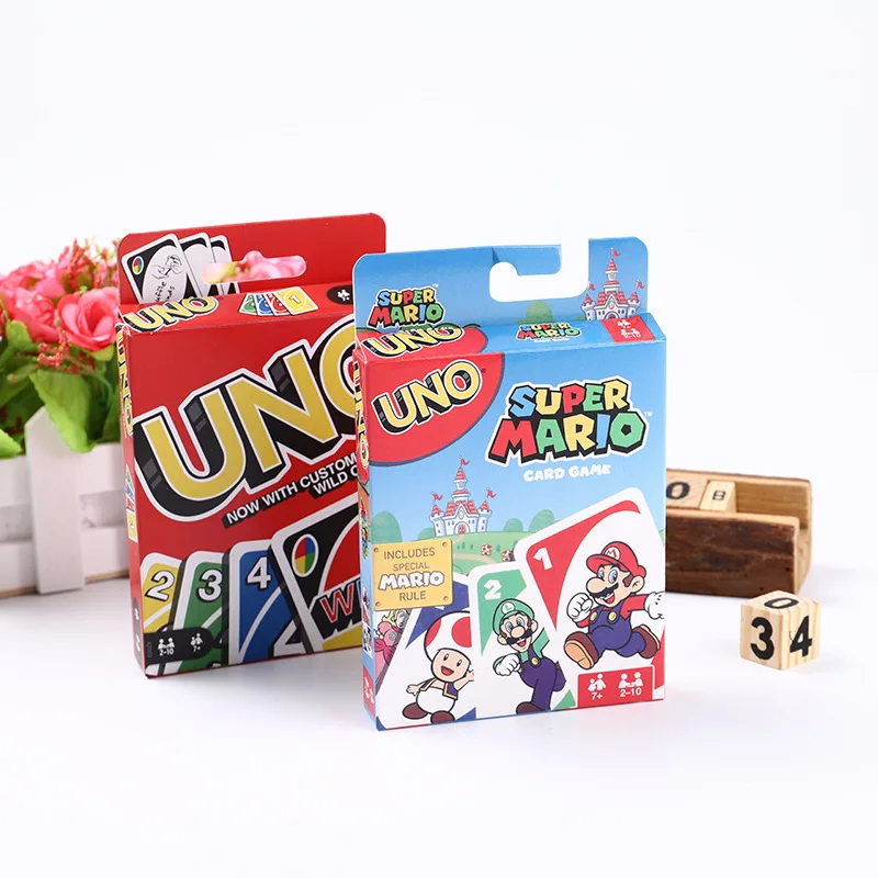 Super Mary-tarjeta de personaje del juego de Mario UNO, adecuado para juegos familiares, amigos, regalo de cumpleaños para niños