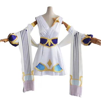 

King of Glory New Skin CaiWenJi anime cosplay women white dress halloween costume Full sets A
