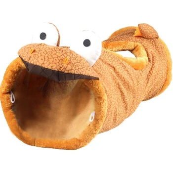 

Pet Collapsible Cat Tunnel Cat Tube Cat Toys Play Tunnel Durable Suede Hideaway Pet Crinkle Tunnel Peek Hole for Cat, Puppy, Kit