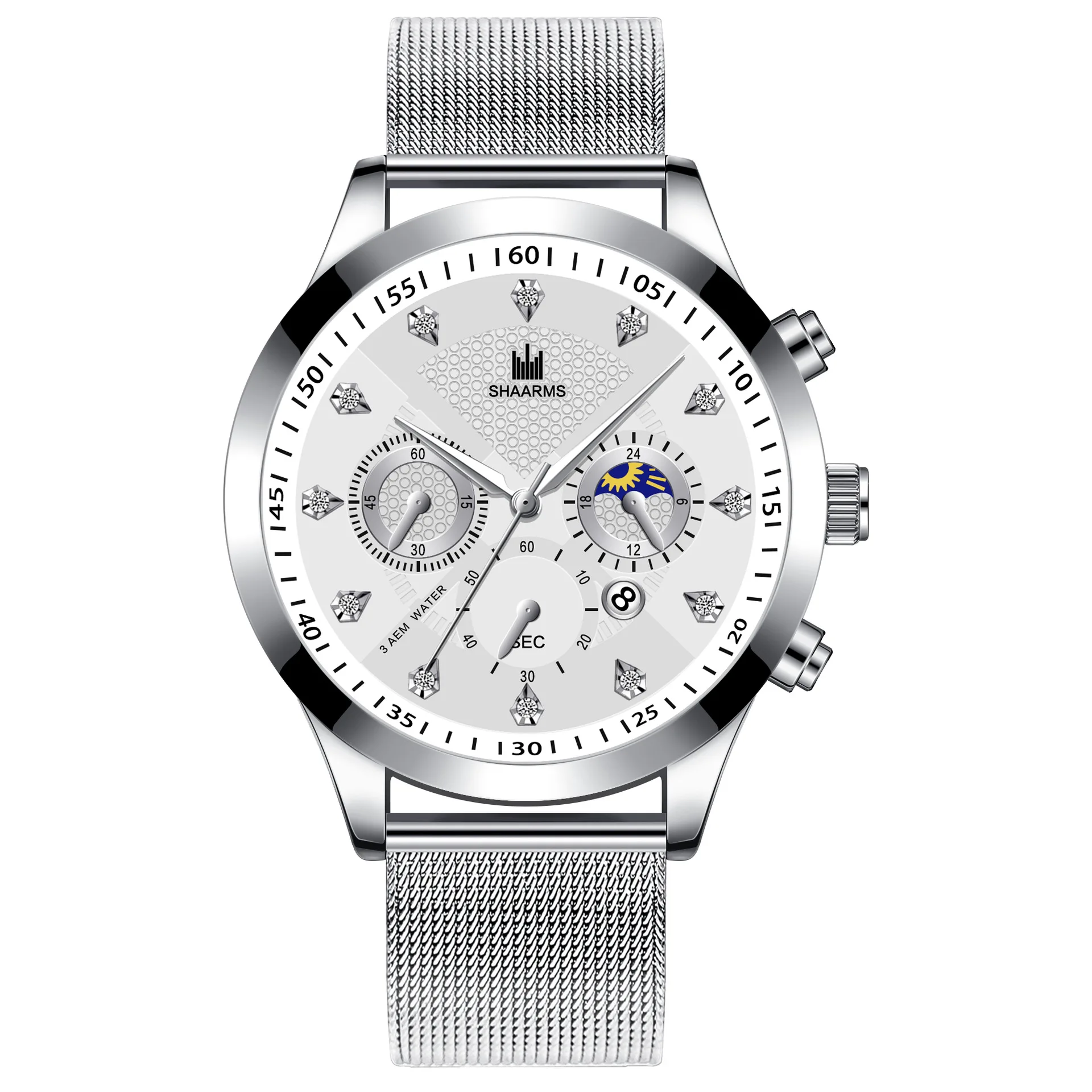 

New Fashion Top Men Luxury Watches Male Calendar Casual Quartz Watch Men Business Stainless Steel Mesh Watches relogio masculino